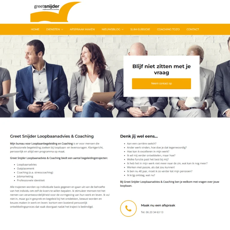 Greet Snijder, website door Webbureau Leeuwarden