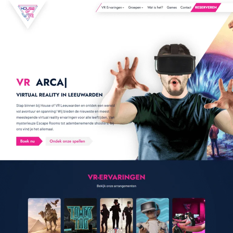 House of VR, website door Webbureau Leeuwarden