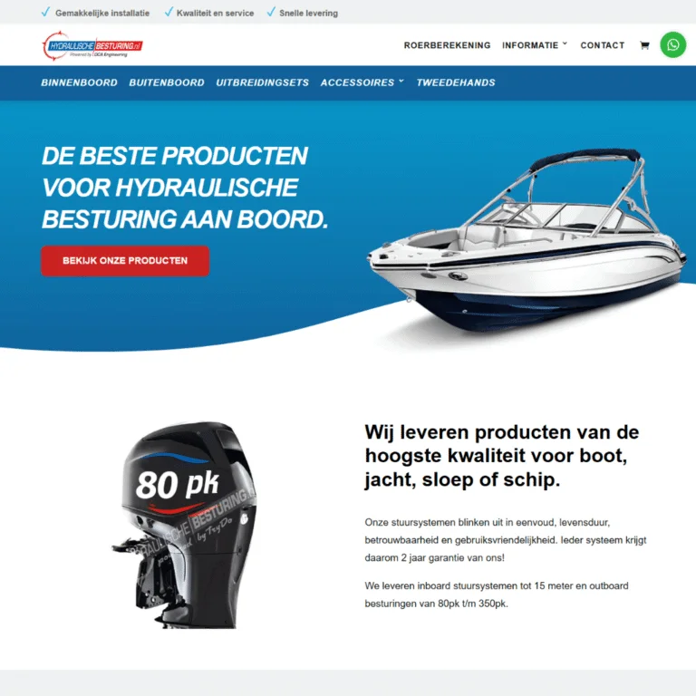 Hydraulische Besturing, website door Webbureau Leeuwarden