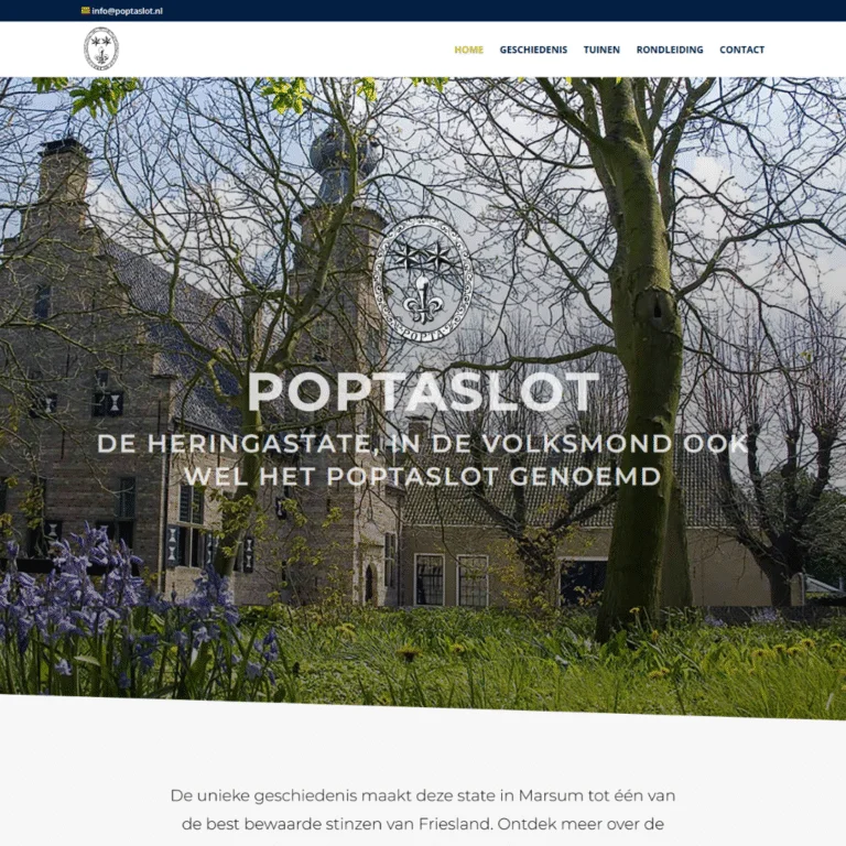 Poptaslot, website door Webbureau Leeuwarden